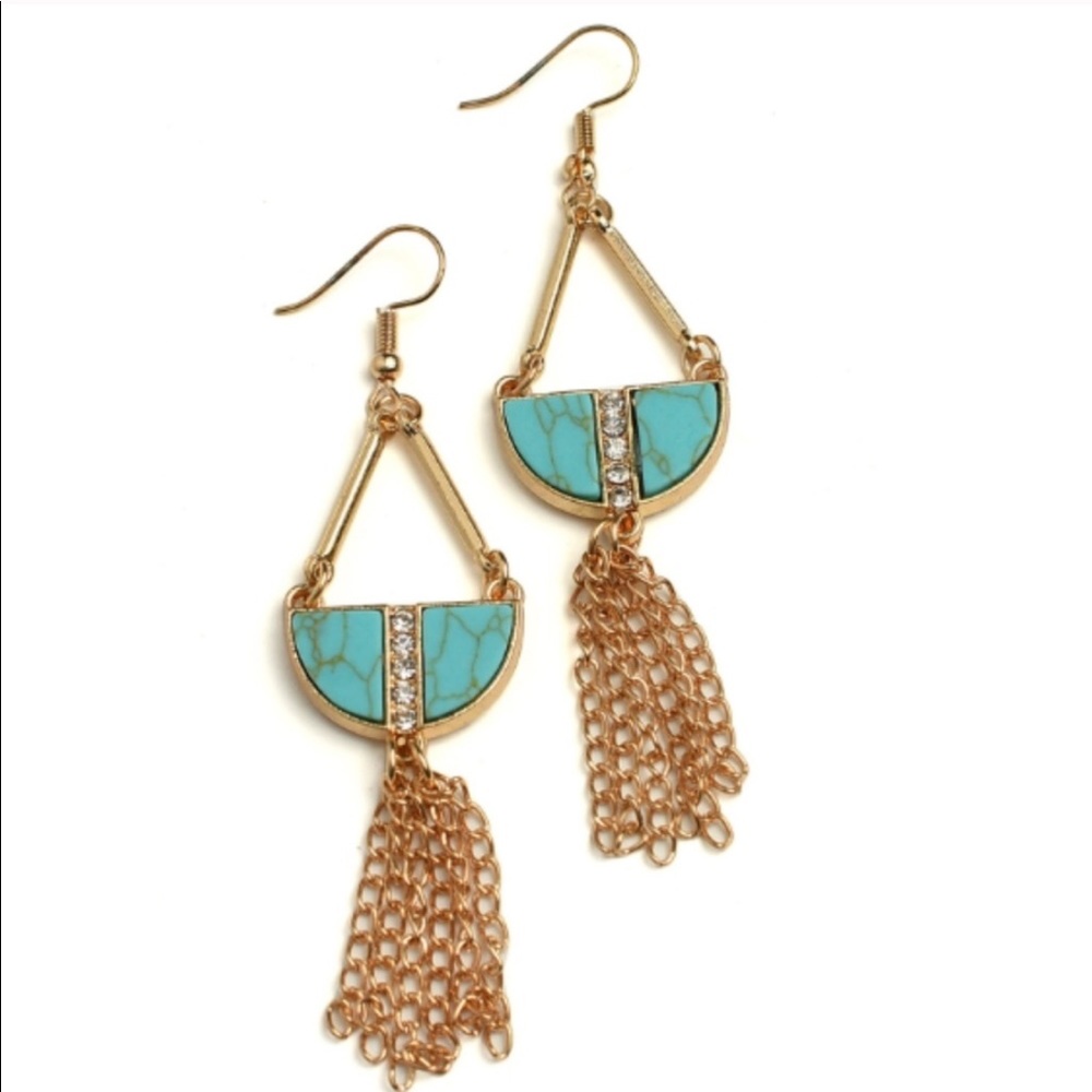 Turquoise Tassel Earings